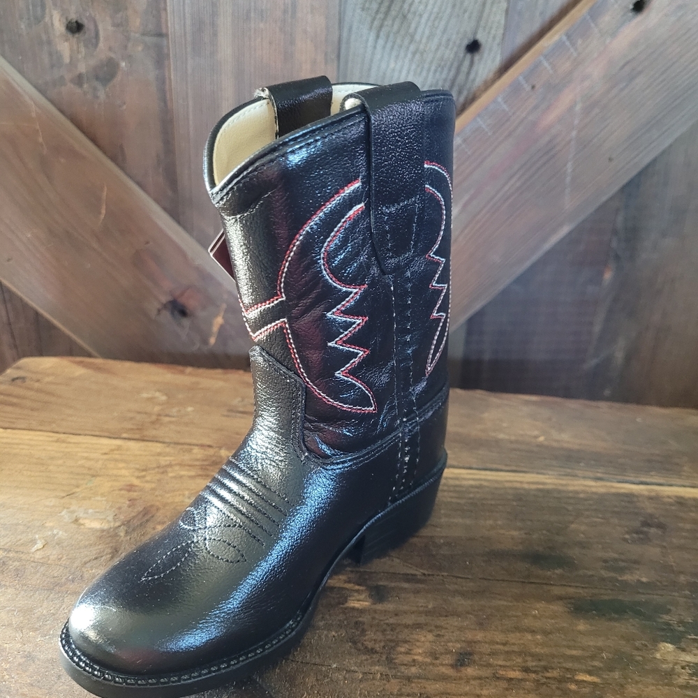 Old west black kids boots